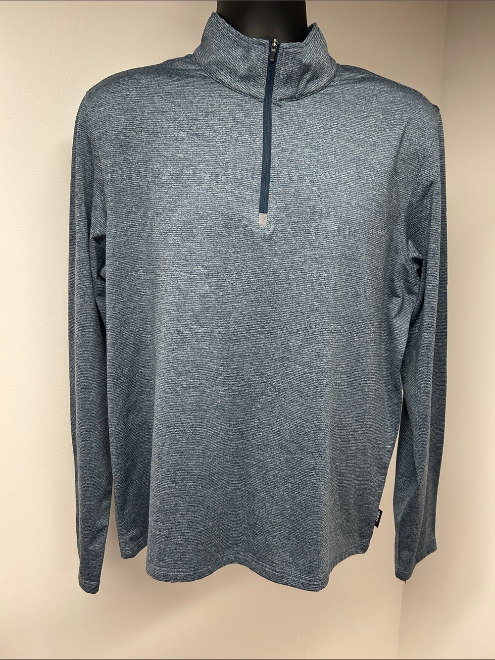 Gerry Mens Quarter Zip Pullover Large Blue Heather Stretch Activewear Top